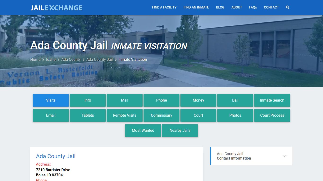 Inmate Visitation - Ada County Jail, ID - Jail Exchange